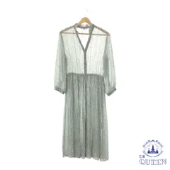 ☆美品☆ UNIQLO ユニクロ ワンピース ロング 長袖 Vネック 薄手 レディース 総柄 花柄 L 901-1051 送料無料