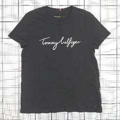 ◇ ⊂ トミーヒルフィガー シンプル系 半袖 半袖Ｔシャツ サイズL ブラック系 レディース E  【1508200022987】