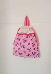 30×35⟡.·*.いちごの巾着袋(持ち手つき)体操服入れ  お着替え袋  大きめ巾着袋