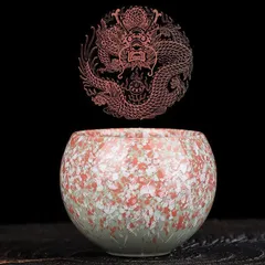 中国 柿釉 天目茶碗 時代箱付 V R4371