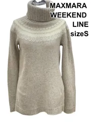 ◆ マックスマーラウィークエンド MAXMARA セーター 長袖 タートルネック ニット トップス ベージュ 毛 カシミア S 7号 レディース H5X037