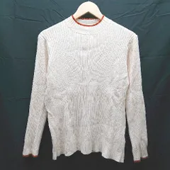 ◇ Discoat ディスコート リブ、首元袖口ライン 長袖 ニット サイズM ベージュ レディース E  【1301260023686】