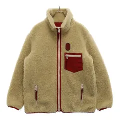 COACH (コーチ) FLEECE JACKET フリースジャケット バッグロゴ刺繍 ベージュ/レッドのサムネイル