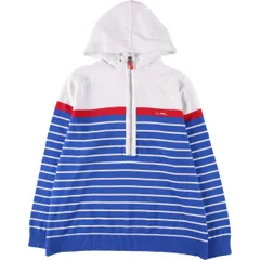 古着 ラルフローレン Ralph Lauren L-RL LAUREN ACTIVE ボーダー柄 コットンニットハーフジップパーカー レディースXXL相当/eaa526785