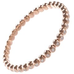 ブレスレット メンズ K18PG 18金 18k ピンクゴールド ダイヤモンド 丸玉 ストレッチ バングルブレスレット フリーサイズ 伸縮 ジェンダーレスジュエリー 刻印入り 鑑別書付き