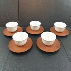 MEISSEN（マイセン）歴代レリーフシリーズ 煎茶器セット白磁 6客セット 