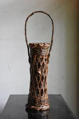 花入 花生 高さ36cm　 竹筒付属　 竹製 花籠 竹籠 花道 華道 活花 茶道 花器 花瓶 OSIa4ynm