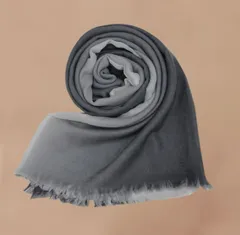 【レディース】春夏秋冬 カシミヤ100％  ストール 黒×白