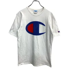 Champion 半袖 プリント Tシャツ Mサイズ チャンピオン ロゴ ホワイト コットン 古着卸 アメリカ仕入 t2407-3707