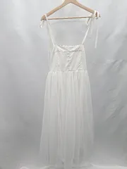 ◇ ⊂◎ OLIVE des OLIVE シアー チュール ノースリーブ マキシ丈 ワンピース サイズF ホワイト系 レディース E  【1412090012341】