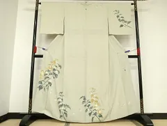 平和屋着物●京加賀糸目友禅作家　山崎巌　訪問着　鬼灯　正絹　逸品　AAAU4265np 平和屋着物○京加賀糸目友禅作家 山崎巌 訪問着 鬼灯 正絹 逸品