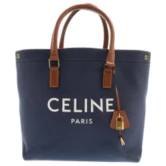 CELINE (セリーヌ) ホリゾンタル カバ ロゴプリント キャンバス トートバッグ ネイビー 192162CSUのサムネイル