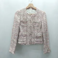◇ ⊇ ANAYI ツイード 長袖 ジャケット サイズ36 ピンク レディース E  【1502180068430】