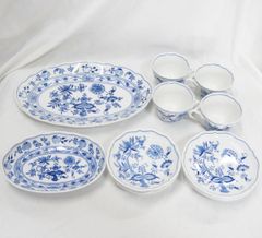 値下げしました！・ツヴィーベルムスター カールスバード カップ ソーサー オーバルプレート ZWIEBELMUSTER USED品