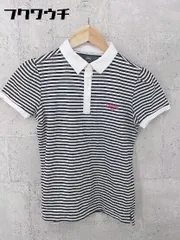 ◇ ◎ Callaway キャロウェイ ボーダー 半袖 ポロシャツ サイズM ホワイト ブラック レディース 【中古】 【1002801132200】