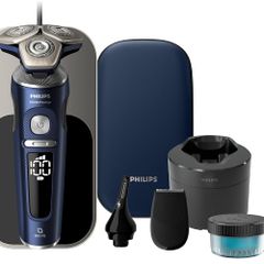 フィリップス 電気シェーバー 9000プレステージ 洗浄機付 髭剃り(72枚刃・回転式 お風呂剃り & 丸洗い可) SP9886/36 アドリアブルー