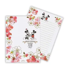 【メール便】ミッキー＆ミニー 便箋 レターパッド DNMM仲良しなふたり2 ディズニー 日本ホールマーク 手紙 キャラクター 便せん グッズ 