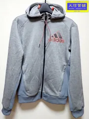 ADIDAS アディダス メンズ ジップアップ ジャケット フード グレー 裏起毛 BQ4733 中古B+【中古】【大信質舗】【質屋出店】管理番号：A-7921