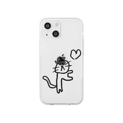 【新品】 AKAN ソフトクリアケース for iPhone 14 ネコハート 背面カバー型 AK23512i14