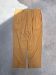 【Vergin Wool Slacks】イタリア製　ヘリンボーン　ワイドスラックス　ツータックダブル　w38