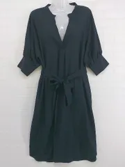 ◇ ◎ laboratory work ラボラトリーワーク Vネック 七分袖 膝下丈 ワンピース サイズM ネイビー系 レディース P  【中古】 【1211070008103】