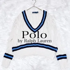 ポロラルフローレン　ケーブルニット　クリケットセーター　Vネックセーター
