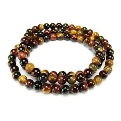 金運仕事運天然石ミックスタイガーアイ6mm長数珠3層ブレスレット