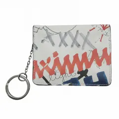 19AW メゾンマルジェラ 11 Maison Margiela 11 グラフィティ レザー カードケース パス ケース キーリング ステッチ 二つ折り 財布 ウォレット S56UI0128 P2947 白 ホワイト マルチカラー レディース/ メンズ/2/のサムネイル