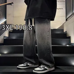 [3XL 190.8]メンズ ファッション 服 男性用 オシャレ シンプル 大人 かっこいい 大きいサイズ ストリート 紳士服 ジーンズ 夏 薄手 ストレート ン カジュアル パンツ ワイド レッグ