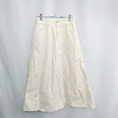 ◇ ⊂ ems excite エムズエキサイト 後ろウエストゴム ロング丈 台形 スカート サイズM アイボリー レディース E  【1501230047036】