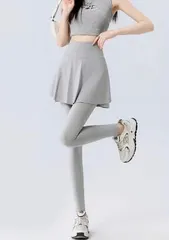 レギンス レディース スカート付きパンツ ストレッチ  ヨガウェア