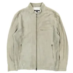 セオリー Theory ゴートスキン レザー シングル ライダース ジャケット ブルゾン ダブルジップ NERVO CHRISTO やぎ革 上着 サイズS グレー系 メンズのサムネイル