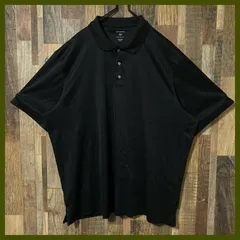 オーバーサイズ ブラック 3XL 無地 シンプル 単色 ポロシャツ メンズ 古着