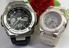 恋人たちのGショックペアウオッチ G-SHOCK BABY-G ペアウォッチ  カシオ 2本セット   電波ソーラー GST-W310-1AJF BGA-1100-4BJF  ラッピング無料   クリスマス プレゼント 誕生日 御祝い還暦 銀婚式 結婚記念日 