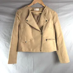 プラステ PLST ジャケット ライダース風 スエード ジップ ポケット ベージュ Mサイズ 836455