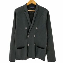 ランバン LANVIN イタリア製 ウール ニット ダブルブレスト テーラードジャケット メンズ import：XS 