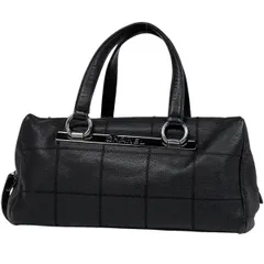 シャネル 【極美品】 チョコバー ミニ ボストンバッグ ラムスキン ブラック CHANEL シャネル チョコバー ミニボストンバッグ ブラック