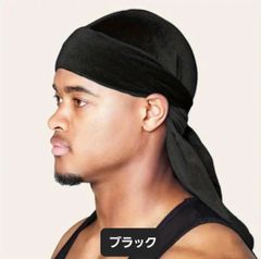 再入荷・ベルベットドゥーラグ(ブラック)