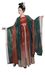 緑赤_M [株式会社豊作] 古代 漢服 古典美人エレガント 中国 宮廷 衣装
