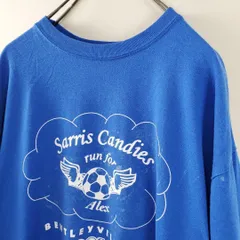 US古着Sarris Candiesマラソン2012ロゴプリントTシャツブルーL