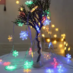 雪型 イルミネーションライト 6M40LED　電池式 結婚式　二次会　イベント　パーティー　ガーデニング　ガーデン　お店　店舗　寝室　リビング　カラフル