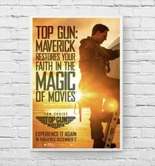【フレーム付-白-】 映画ポスター トップガン マーヴェリック TOP GUN MARVERICK トムクルーズ A3サイズ US版 mi4のサムネイル