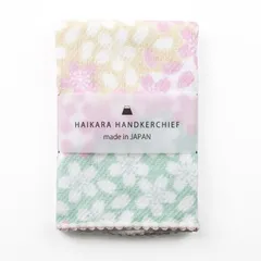 ハイカラハンカチーフ　さくらピンク　今治産 日本製 桜柄　日本伝統文様 サクラ柄 タオルハンカチ タオル地 ガーゼ＋パイル地 かわいいハンカチ オシャレ プチギフト ミニタオル ハンカチサイズタオル