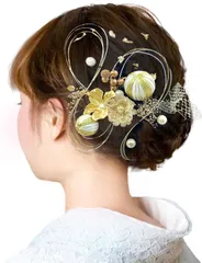 銀箔 組紐 人気 ロープ 金箔 ゴールド シルバー ヘアアクセサリー 水引 前撮り 振袖 卒業式 成人式 結婚式 和装 袴 髪飾り 着物 浴衣に ブライダル [JZOON] 花嫁 ヘッドパーツ J0010