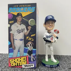大谷翔平と愛犬デコピンのボブルヘッド人形、8月に来場者