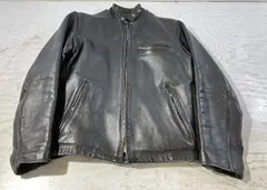 【紫波75-2-0808kc】Schott ショット シングルライダース 黒 ブラック レザー ボア【中古】【メンズ】