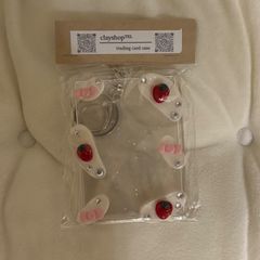 【在庫商品】🉐クリームシリーズイチゴリボン🍓　B8/トレカケース/クレイデコ/硬貨ケース/韓国/オタ活