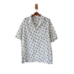 REMI RELIEF レミレリーフ 半袖シャツ 菱形の総柄 日本製 白 M （w-1520605）