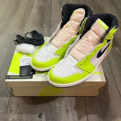 美品 NIKE AIR JORDAN 1 RETRO HIGH OG volt/black-sail 555088-702 ボルト ジョーダン1 スニーカー ナイキ 30cm 58996Aのサムネイル