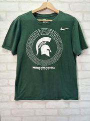 ★最終値下げ ナイキ NIKE ミシガンステート フットボール スパルタンズ グリーン ロゴ Tシャツ ホンジュラス製